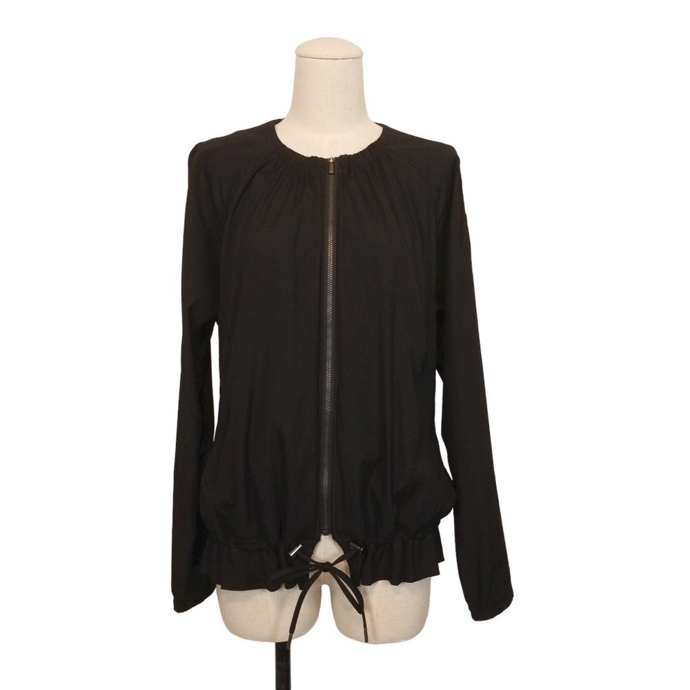 Athleta Avenue Lightweight Full-zip Jacket Black Sz Medium
